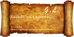 Galbács Levente névjegykártya