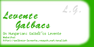 levente galbacs business card